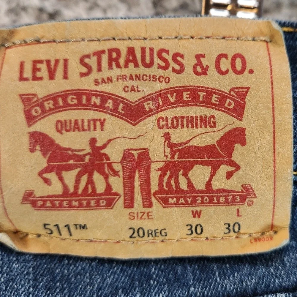 Levi's 511‎ Jeans Womens 20 Reg (Fits 31x30) Blue Stretch Mid Rise Straight Leg